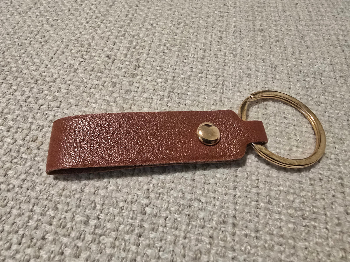 Small Custom Engraved Leatherette Keychain – Personalized Key Tag – Single or Double Sided