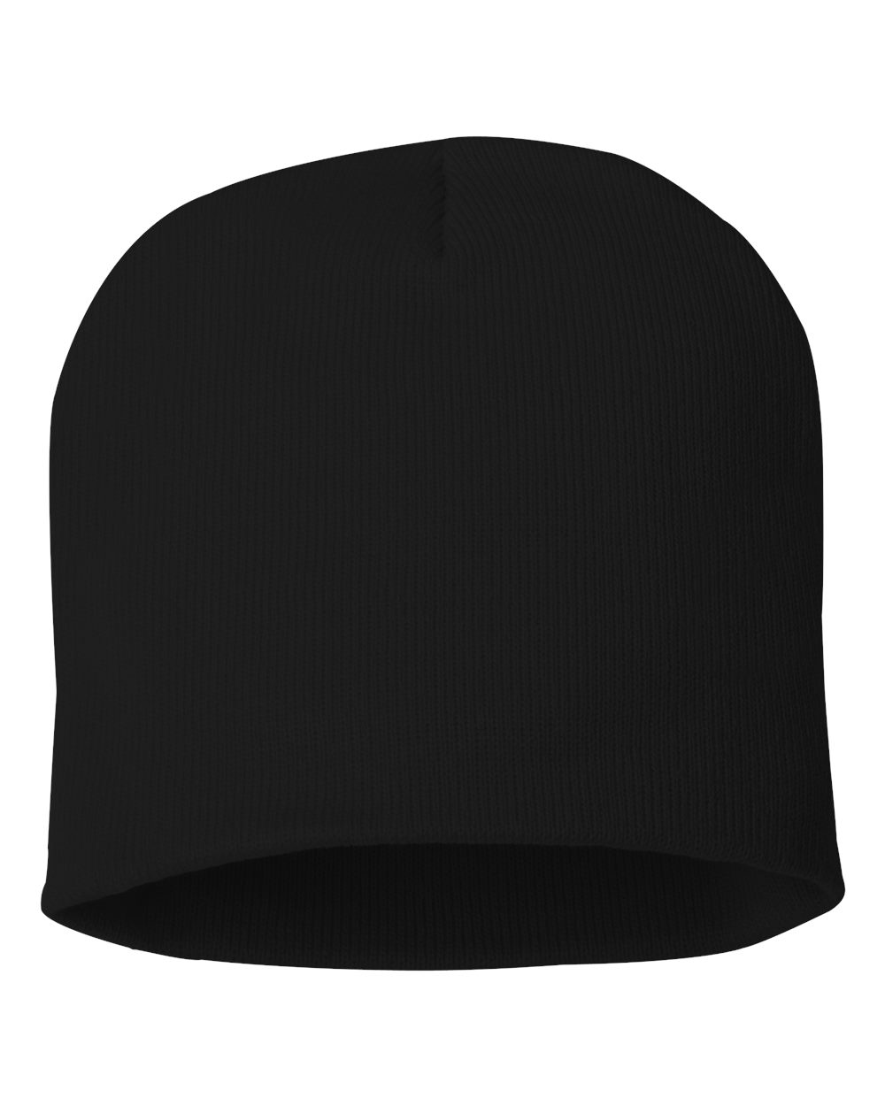 SP08 knit skull cap beanie – Black – back view – variant-black