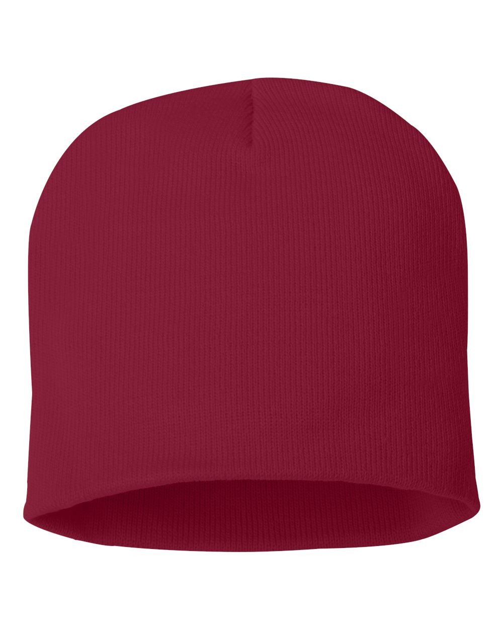 SP08 knit skull cap beanie – Cardinal – front view – variant-cardinal