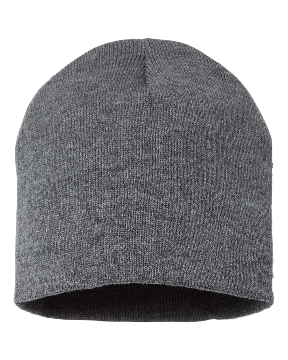 SP08 knit skull cap beanie – Dark Heather Grey – front view – variant-dark-heather-grey