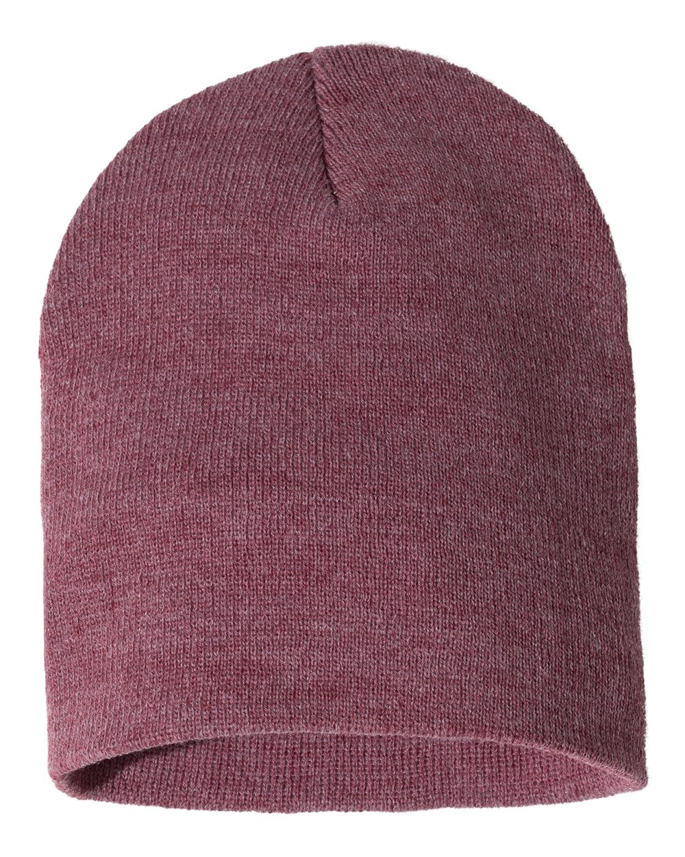 SP08 knit skull cap beanie – Heather Cardinal – front view – variant-heather-cardinal