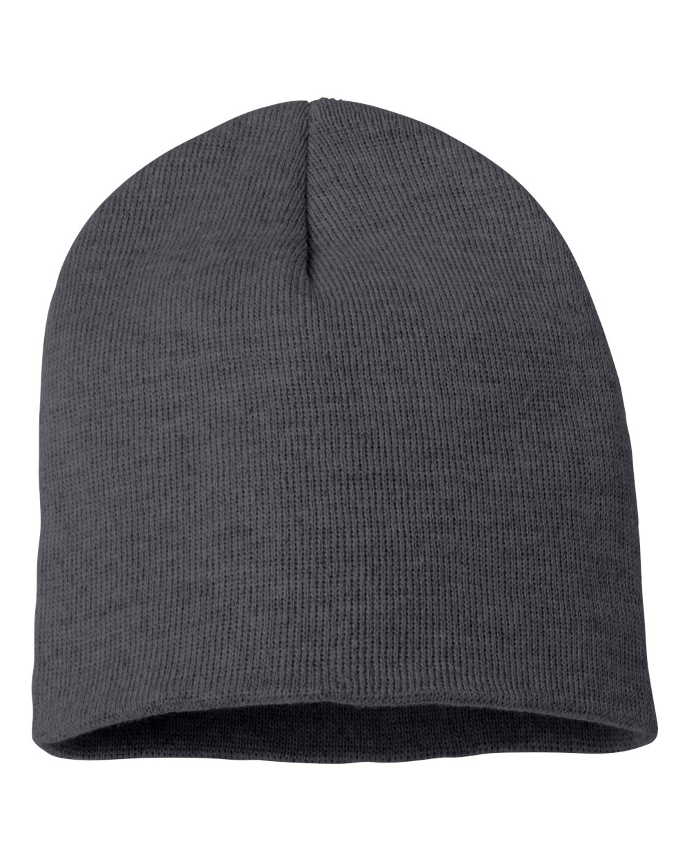 SP08 knit skull cap beanie – Heather Charcoal – front view – variant-heather-charcoal
