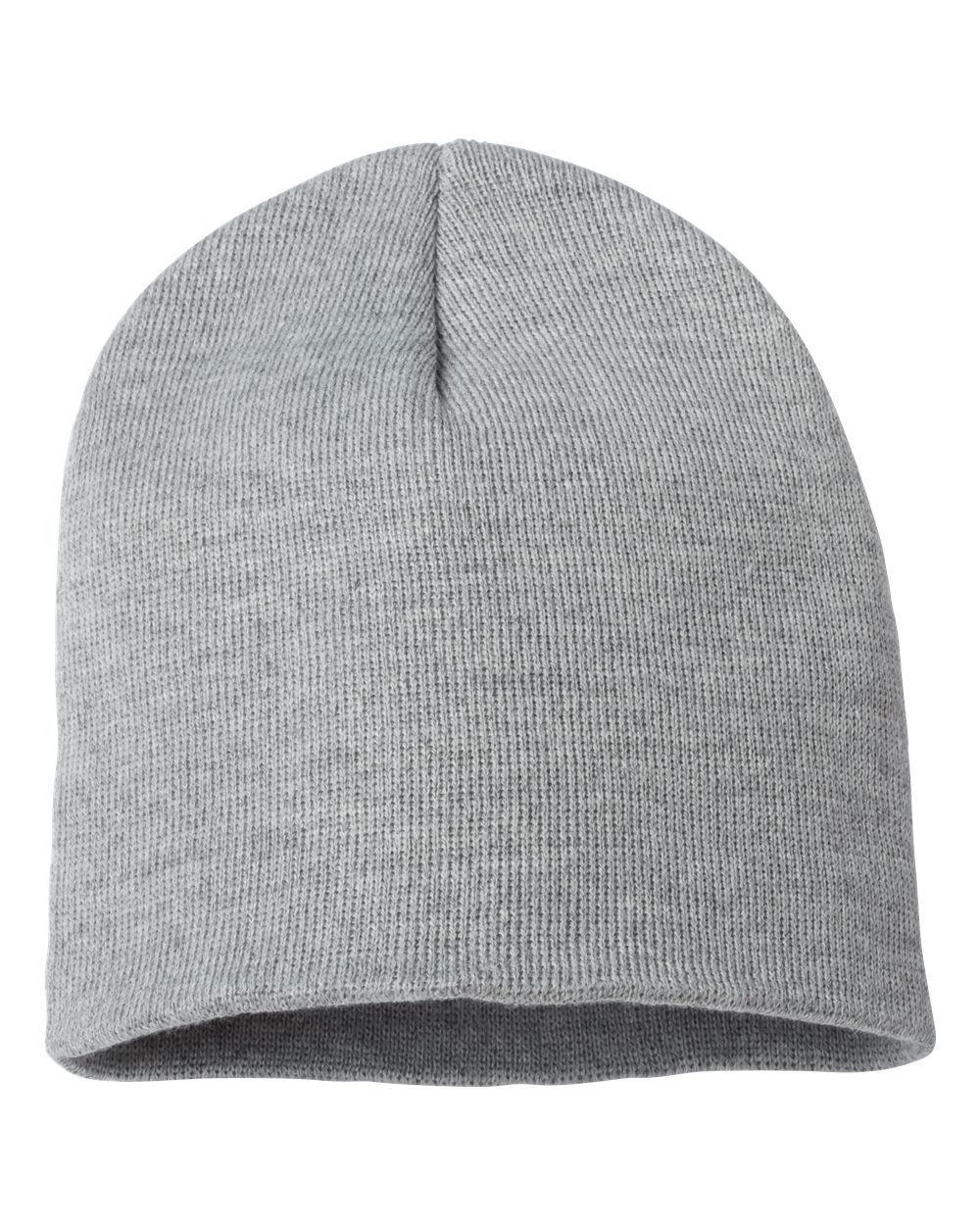 SP08 knit skull cap beanie – Heather Grey – front view – variant-heather-grey