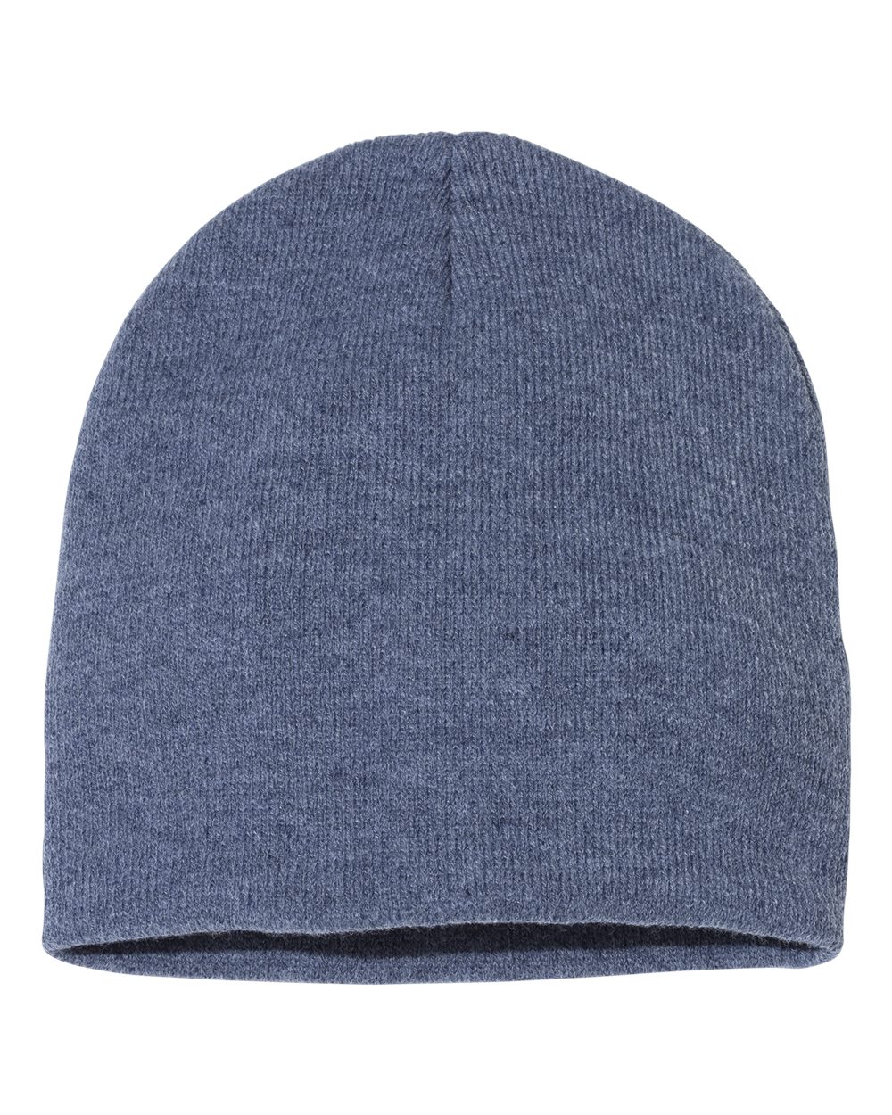 SP08 knit skull cap beanie – Heather Navy – front view – variant-heather-navy