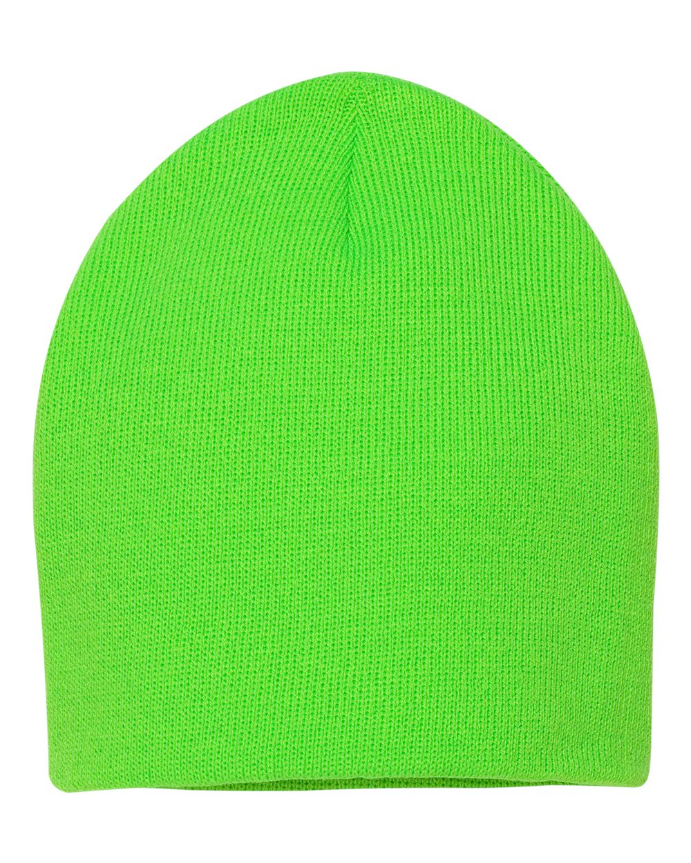 SP08 knit skull cap beanie – Neon Green – front view – variant-neon-green
