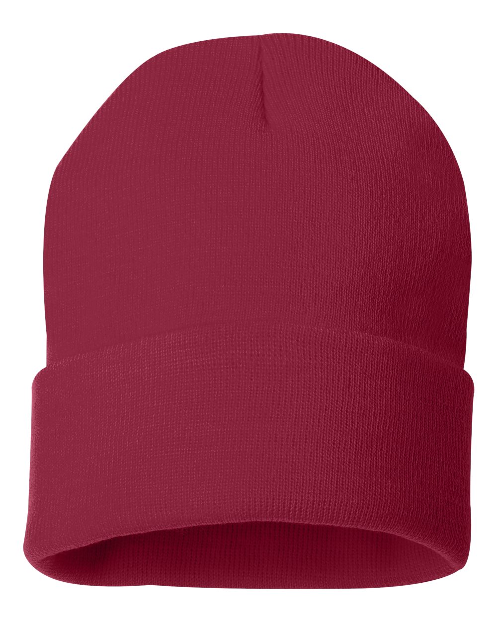 Sportsman SP12 cuffed beanie – Cardinal – front view – variant-cardinal