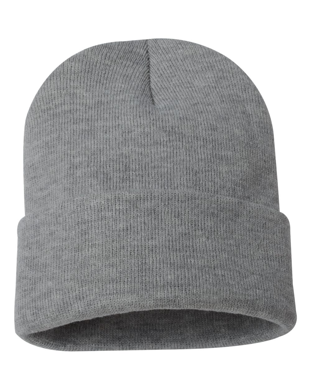 Sportsman SP12 cuffed beanie – Dark Heather Grey – front view – variant-dark-heather-grey
