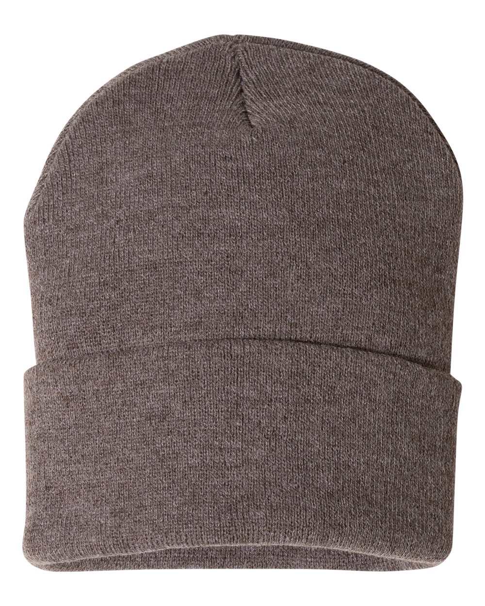 Sportsman SP12 cuffed beanie – Heather Brown – front view – variant-heather-brown