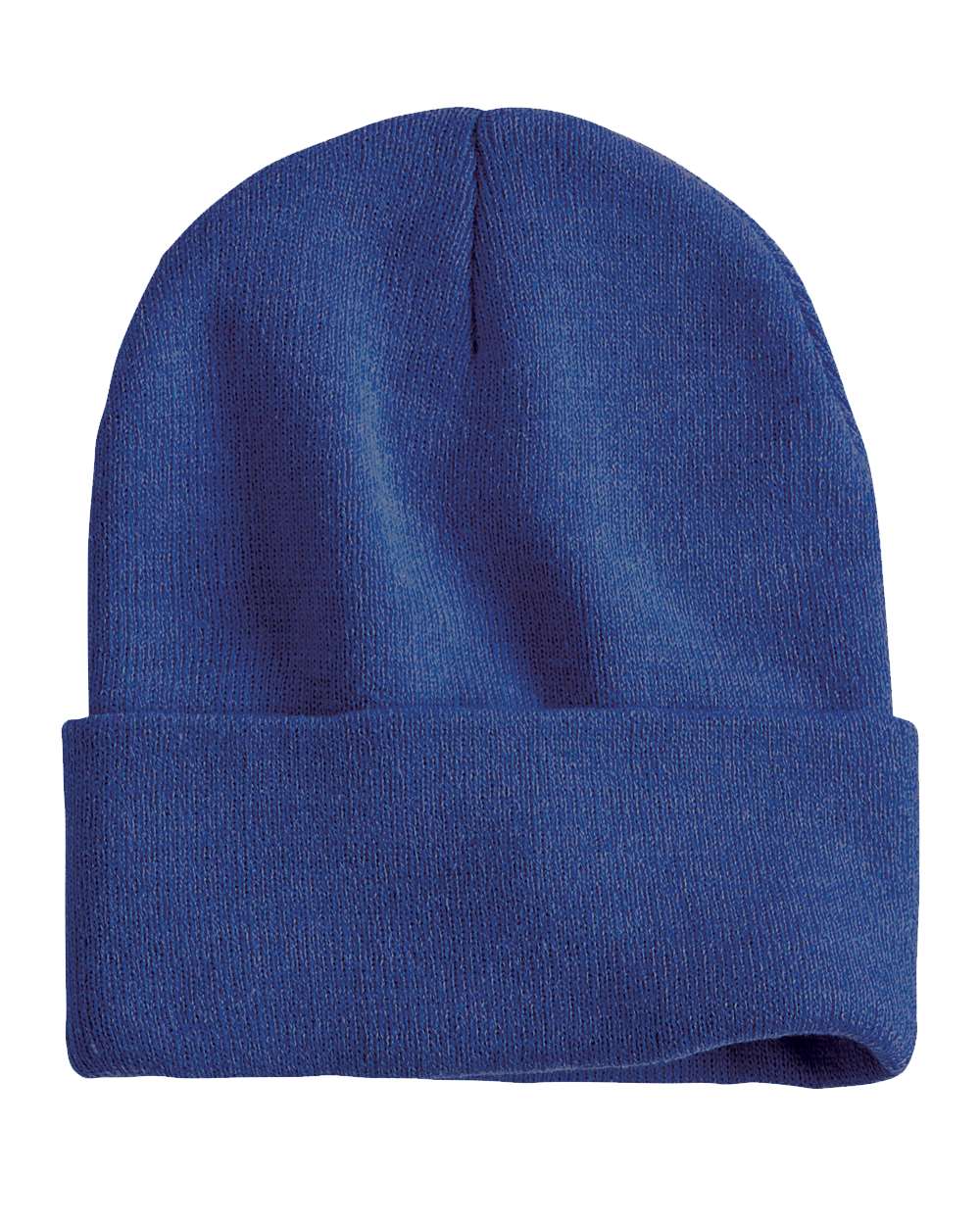 Sportsman SP12 cuffed beanie – Heather Dark Royal – front view – variant-heather-dark-royal