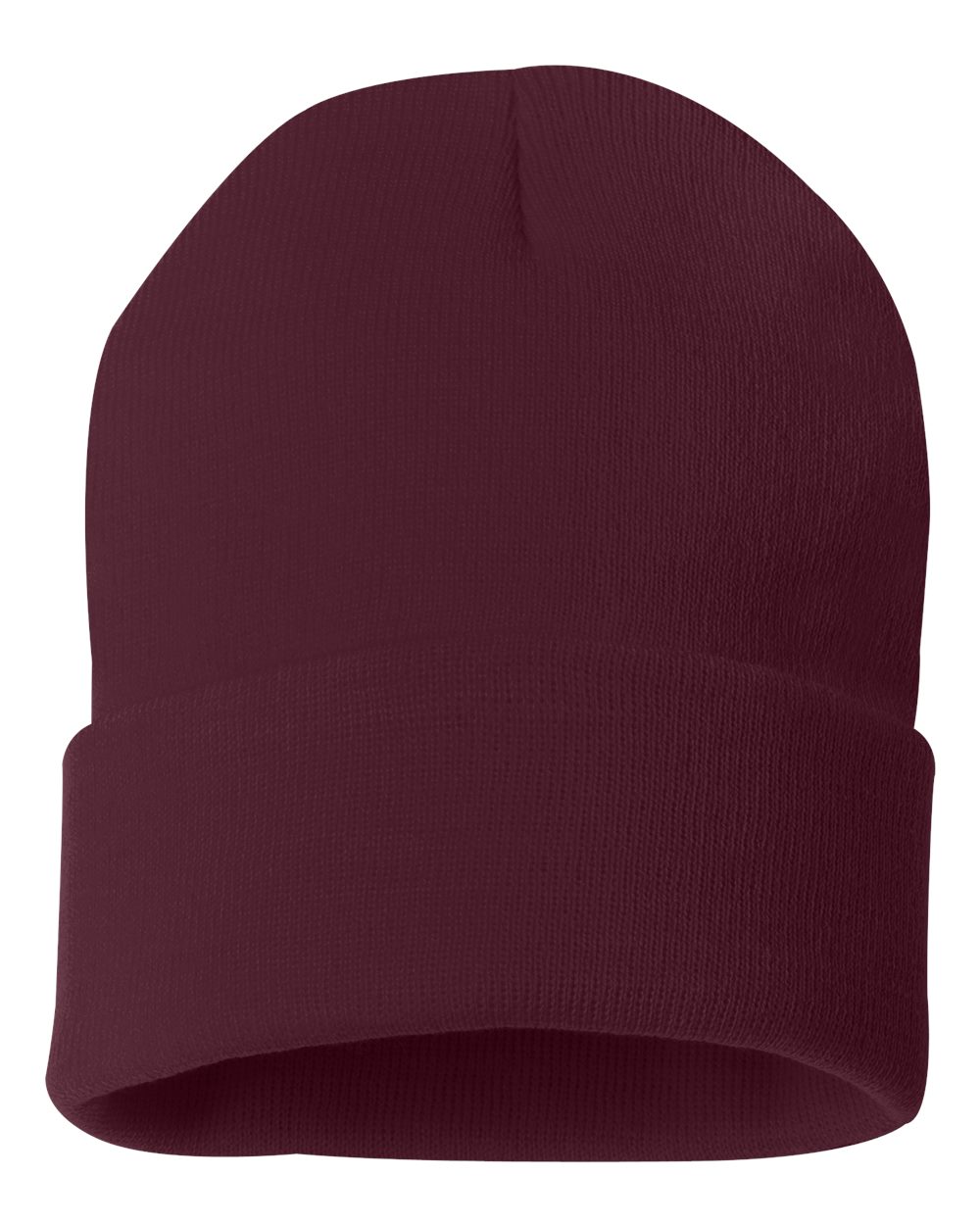 Sportsman SP12 cuffed beanie – Maroon – front view – variant-maroon