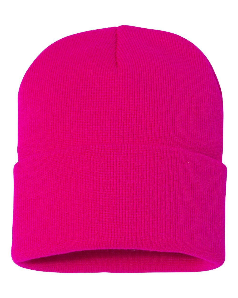 Sportsman SP12 cuffed beanie – Neon Fuchsia – front view – variant-neon-fuchsia