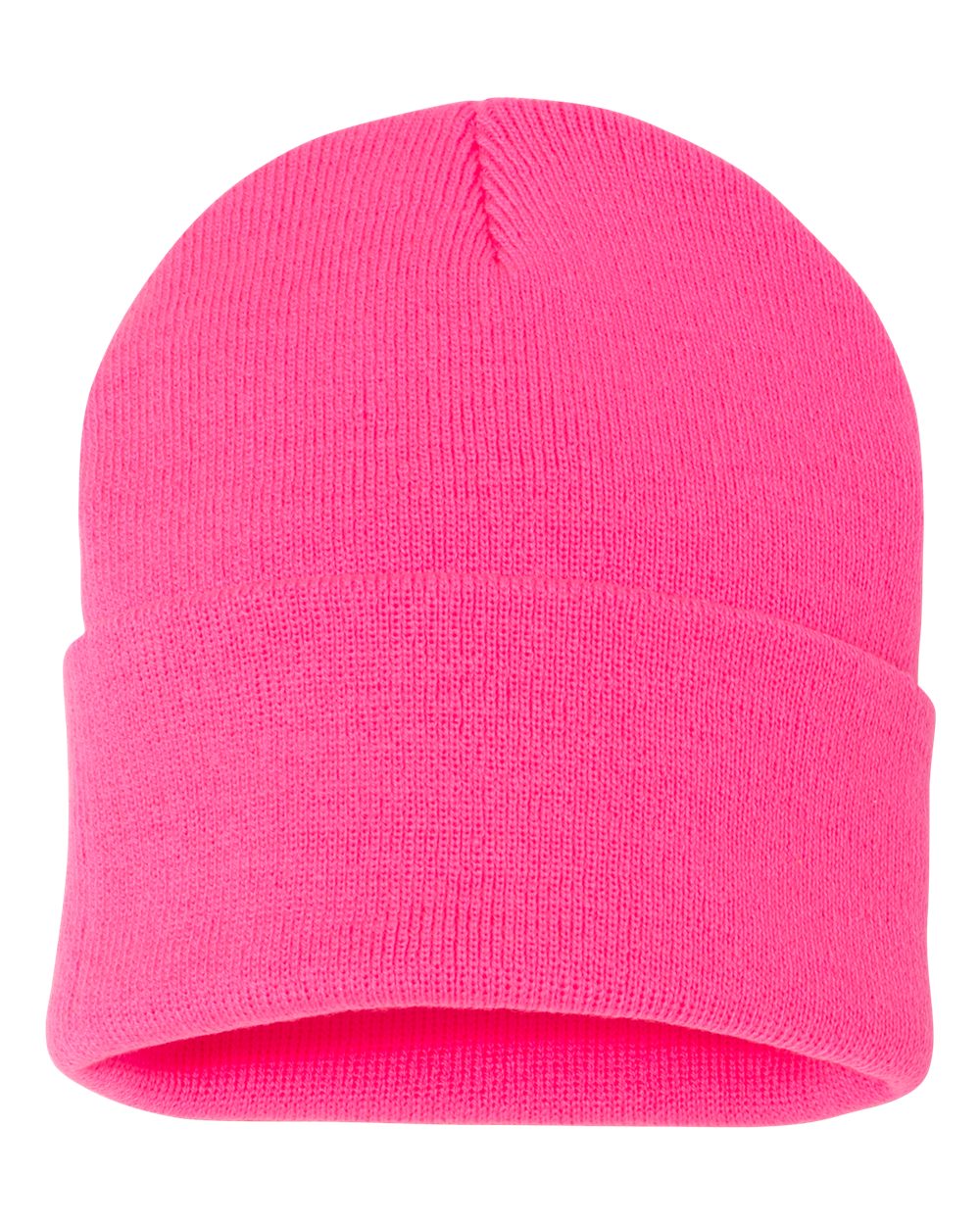 Sportsman SP12 cuffed beanie – Neon Pink – front view – variant-neon-pink
