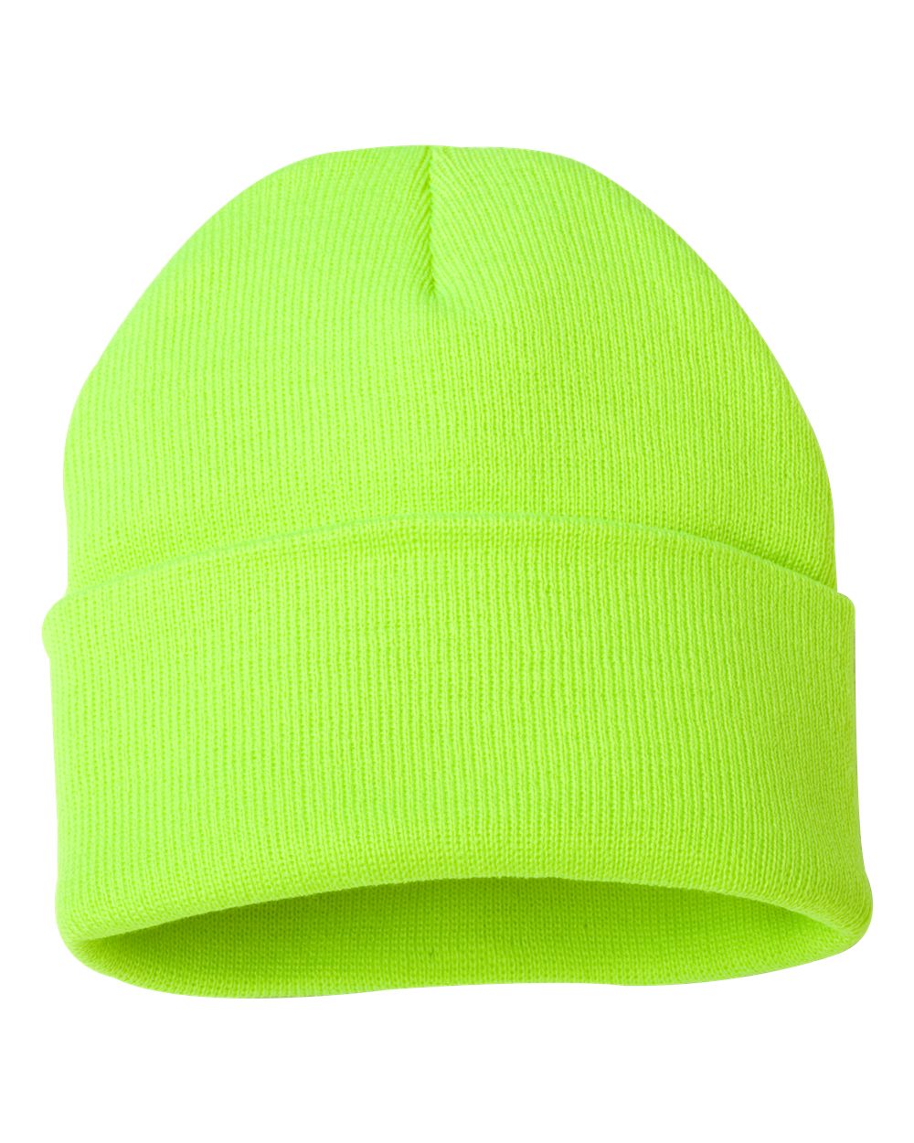 Sportsman SP12 cuffed beanie – Safety Yellow – front view – variant-safety-yellow