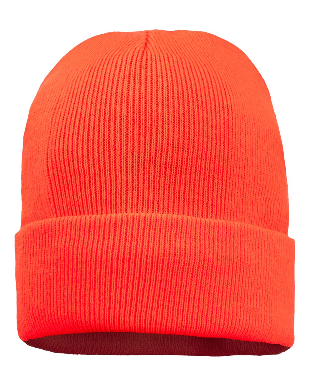 Sportsman SP12FL fleece-lined cuffed beanie – Blaze Orange – front view – variant-blaze-orange