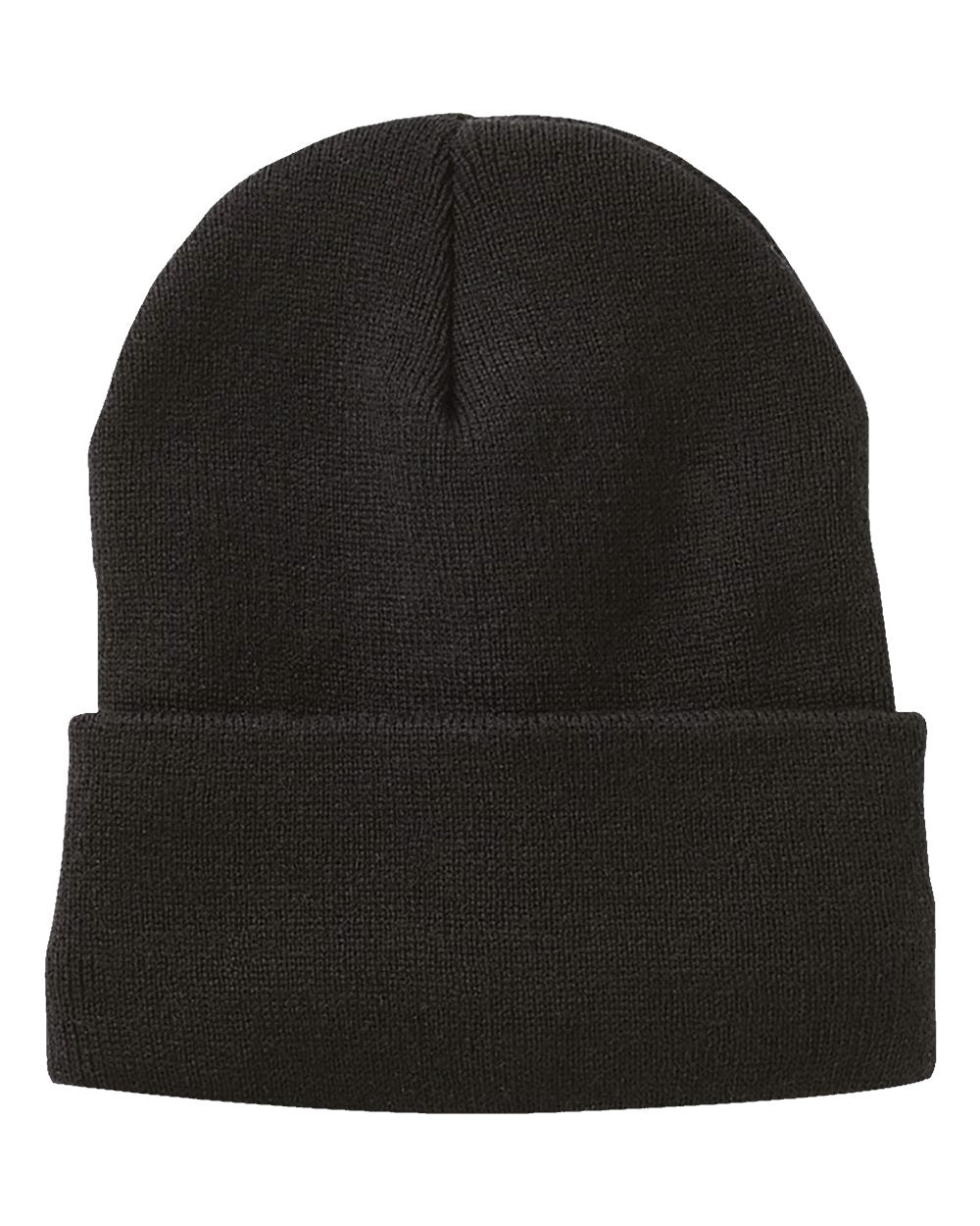 Sportsman SP12JL jersey-lined cuffed beanie – Black – front view – variant-black