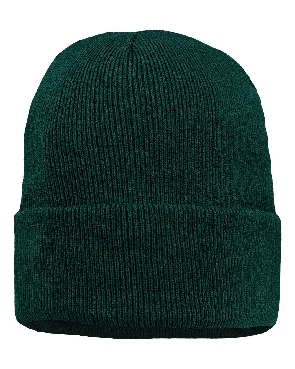 Sportsman SP12JL jersey-lined cuffed beanie – Forest Green – front view – variant-forest-green