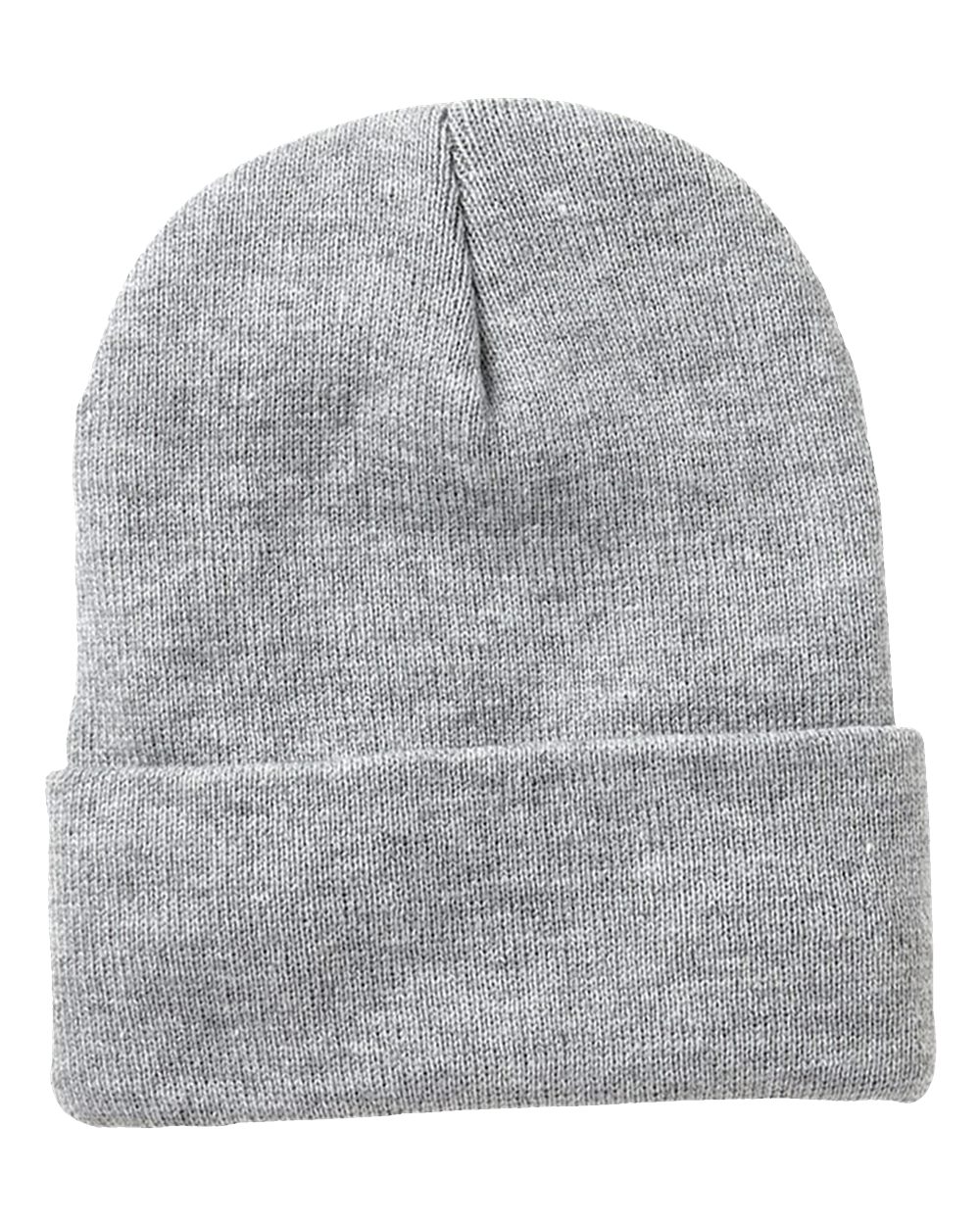 Sportsman SP12SL sherpa-lined cuffed beanie – Heather Grey – front view – variant-heather-grey