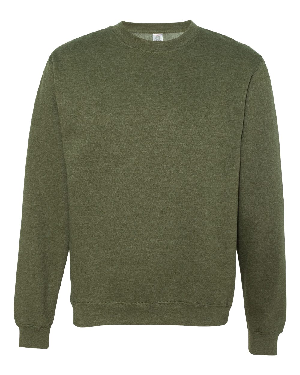 variant-army-heather front-view | Army Heather Independent Trading Co. SS3000 midweight crewneck sweatshirt, front view