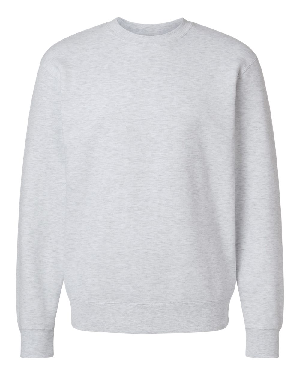 variant-ash-heather front-view | Ash Heather Independent Trading Co. SS3000 midweight crewneck sweatshirt, front view